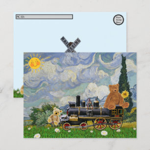 Postüberquerung - Teddybären Feiertagspostkarte