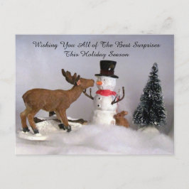 Postüberquerung - Winter für Snowman und Rentier Postkarte