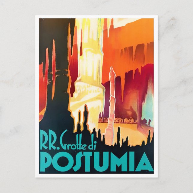 Postumia Höhlen Italien Jahrgang Reise Postkarte (Vorderseite)