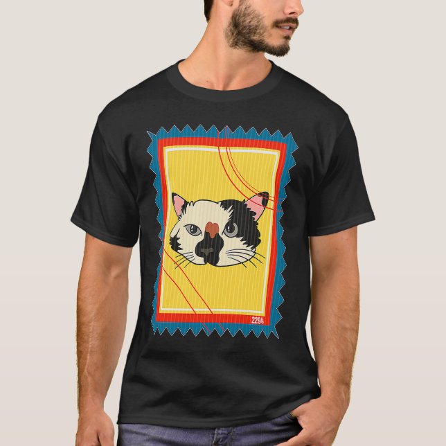 Postwertzeichen geflecktes süßes Kätzchen T-Shirt (Vorderseite)