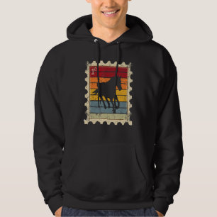 Postwertzeichen mit einem Sonnenuntergang-Pferd 1 Hoodie