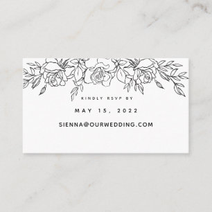 Posy der Rose mit Online-RSVP-Karte Visitenkarte