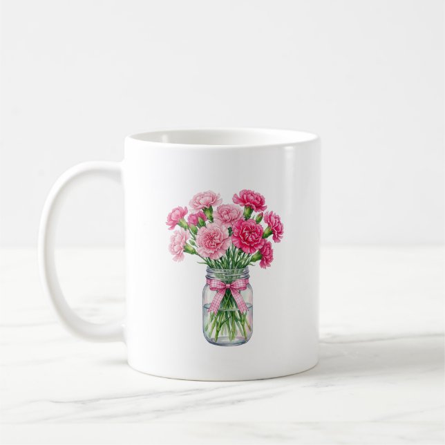 Pot à eau Carnation en pot Mason Rose Fleur Mug (Gauche)