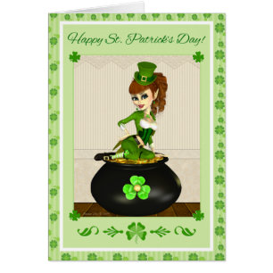 Pot de fille de lutin du jour de St Patrick de