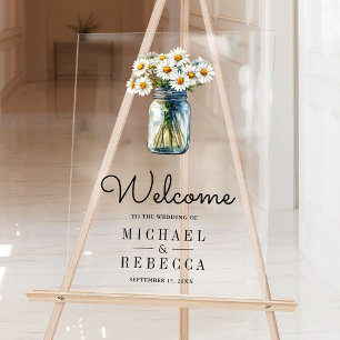 Pot de fleurs en bocal Mason avec des marguerites