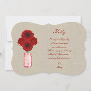 Pot de fleurs en jute rouge rustique Carte demoise