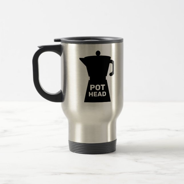 POT HEAD FUNNY KAFFEE REISE MUG REISEBECHER (Links)