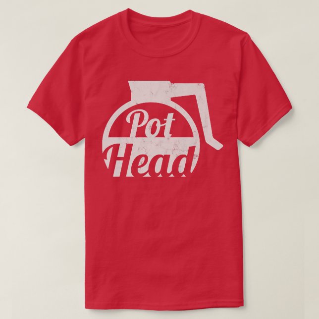Pot Head Hot Coffee Funny T-Shirt (Design vorne)