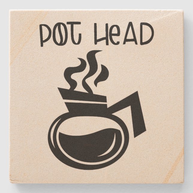POT HEAD-Kaffee Steinuntersetzer (Vorderseite)