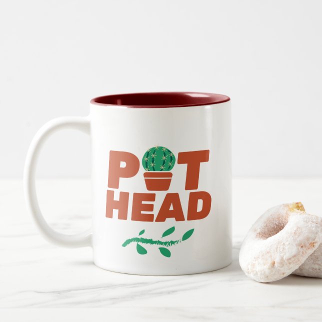 Pot Head Pot Plante Mug (Avec donut)