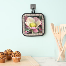Pot Holder mit hübsch rosa Hellebore Topflappen