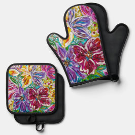 POT HOLDER OFENHANDSCHUH & Topflappen-Set