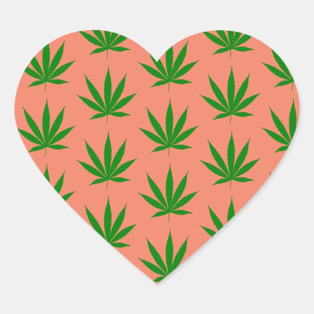 Pot Leaf Heart Sticker (Vorderseite)