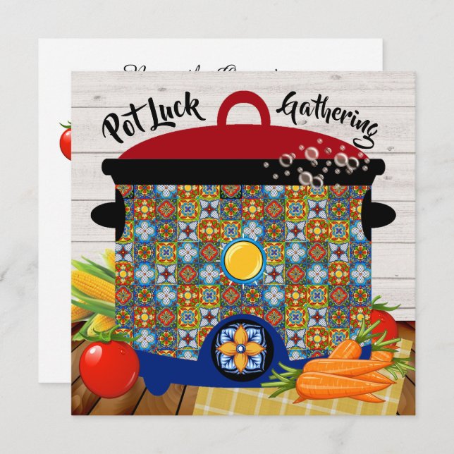 Pot Luck Einladung (Vorne/Hinten)