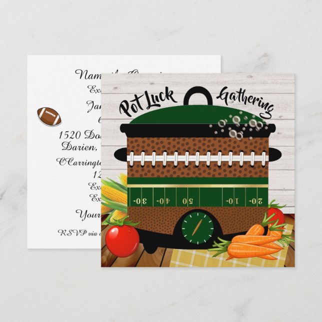 Pot Luck / Was auch immer Einladung (Vorne/Hinten)