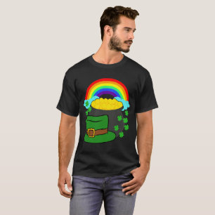 Pot of Gold Hat Regenbogen Clover St Patricks Day T-Shirt