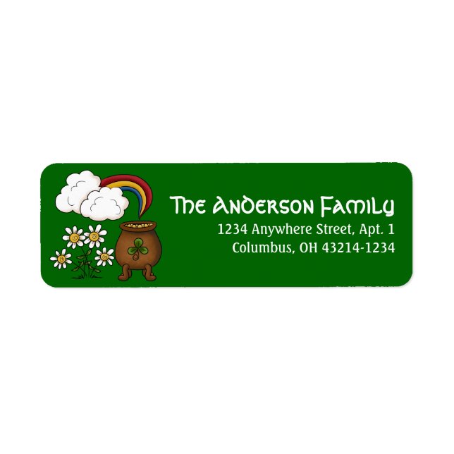 Pot of Gold Irish St. Patrick's Day Address Labels (Vorne)