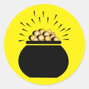 Pot of Gold Lucky Runder Aufkleber