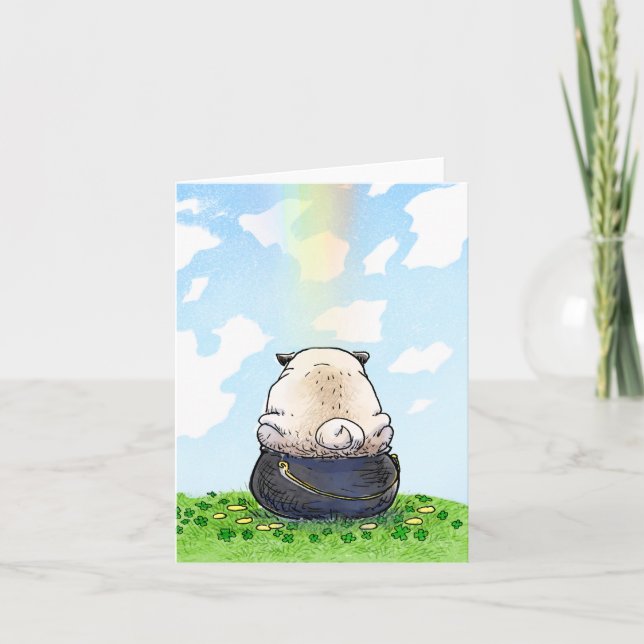 Pot of Gold Mops St. Patrick's Day Card Karte (Vorderseite)
