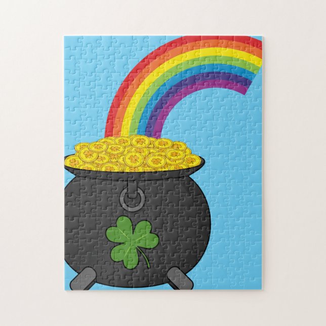 Pot of Gold Rainbow Cartoon (Vertikal)