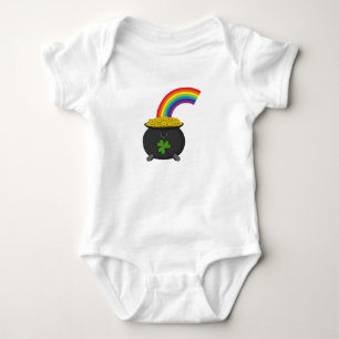 Pot of Gold Rainbow Cartoon Baby Strampler