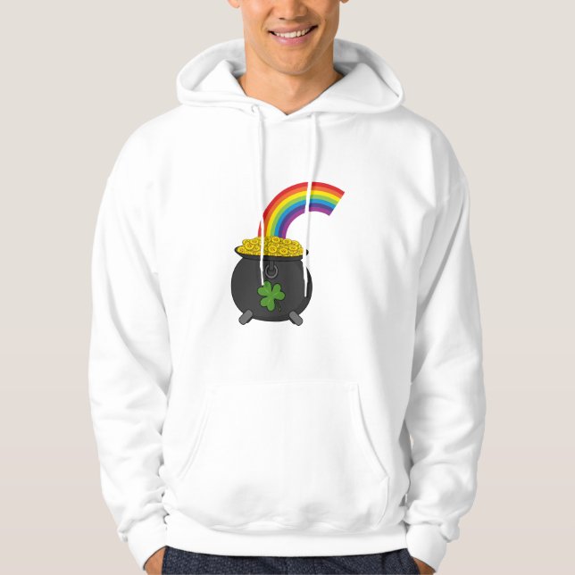 Pot of Gold Rainbow Cartoon Hoodie (Vorderseite)