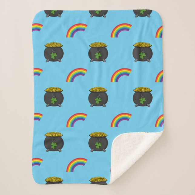 Pot of Gold Rainbow Cartoon Sherpadecke (Vorderseite)