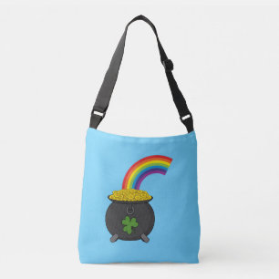 Pot of Gold Rainbow Cartoon Tragetaschen Mit Langen Trägern