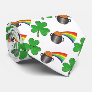 Pot of Gold Rainbow Kleeblatt St. Patrick's Day Krawatte