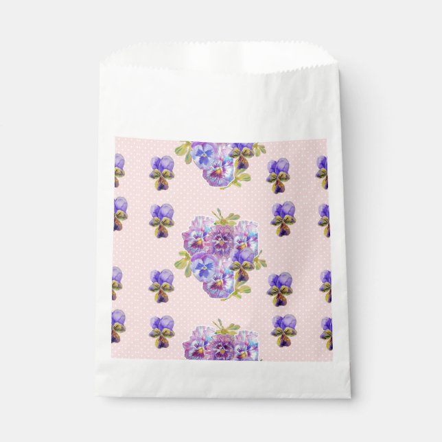 Pot rose Pansy Fleurs florales Fête Favoriser Sacs (Devant)