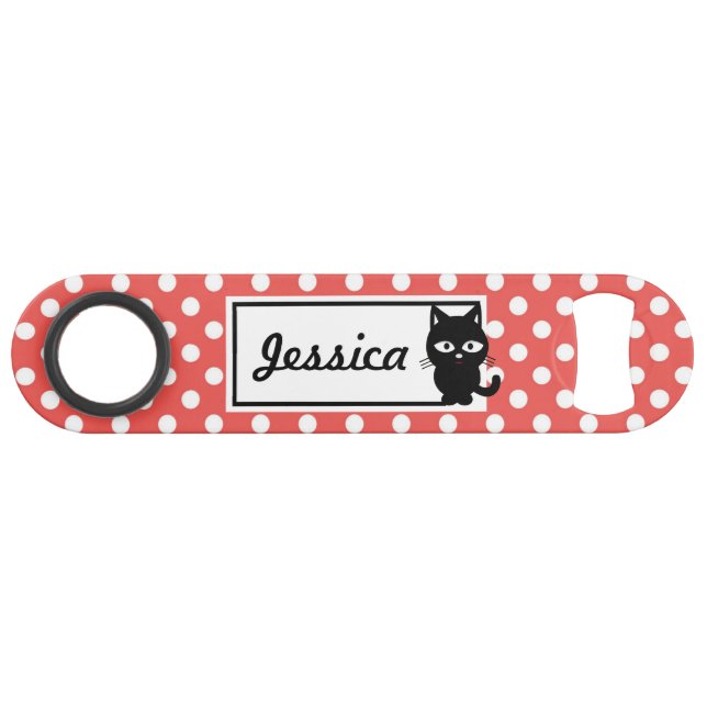 Pot rouge et chat noir Personnalisé (Devant (Horizontal))