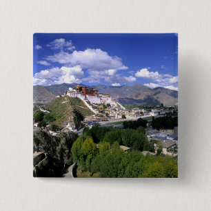 Potala-Palast an der Bergkette von einem anderen B Button