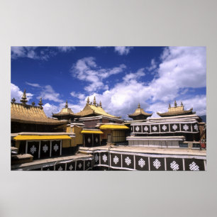 Potala-Palast innen mit Kirchtürmen am Wohnsitz Poster