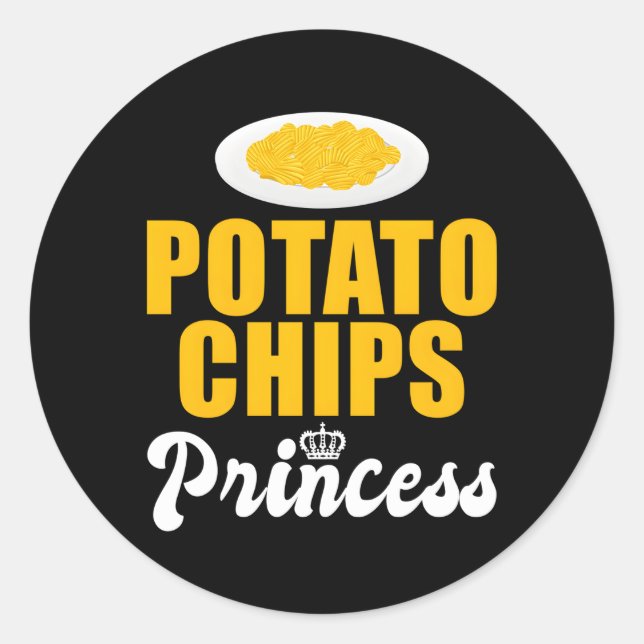 Potato Chips Princess Runder Aufkleber (Vorderseite)