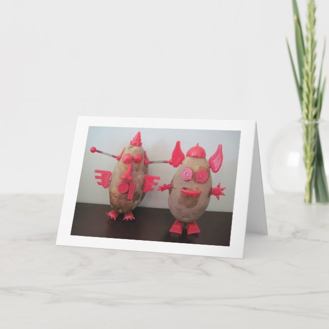 Potato Couple Blank Grußkarte Karte (Vorderseite)