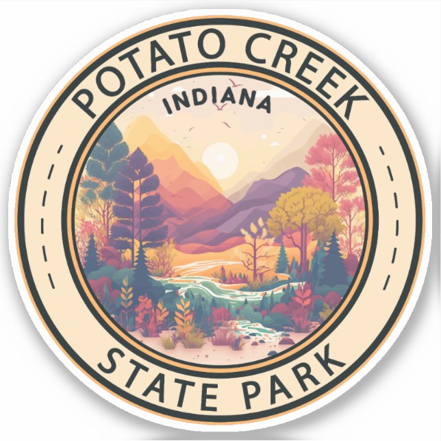 Potato Creek Staat Park Indiana Emblem Aufkleber (Vorderseite)