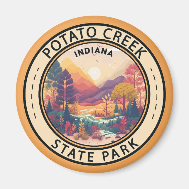 Potato Creek Staat Park Indiana Emblem Magnet (Vorne)