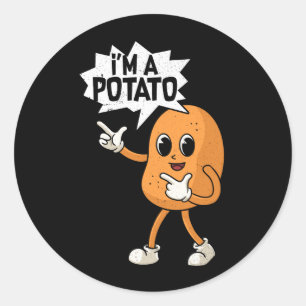 Potato Halloween Kostüm Kawaii Stil lächelnd ich b Runder Aufkleber