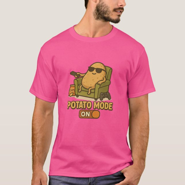 Potato Mode – Lazy Life Activated T-Shirt (Vorderseite)
