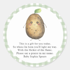 Potato mou - étiquette de chandelle de prière