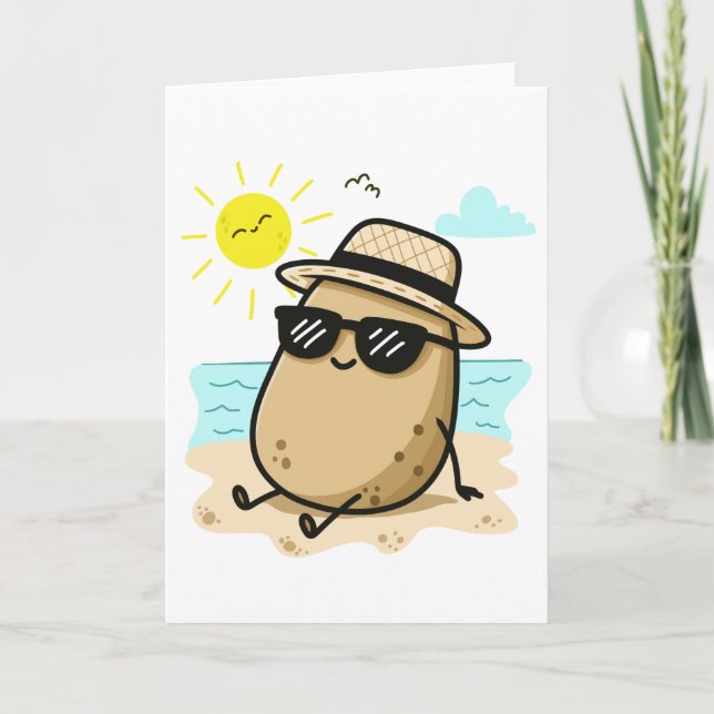 Potato On The Beach Summer Vibes Karte (Vorderseite)