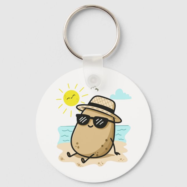 Potato On The Beach Summer Vibes Schlüsselanhänger (Vorderseite)