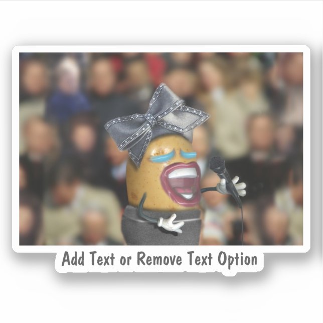 Potato und Big Bow Hat singen Aufkleber (Vorderseite)