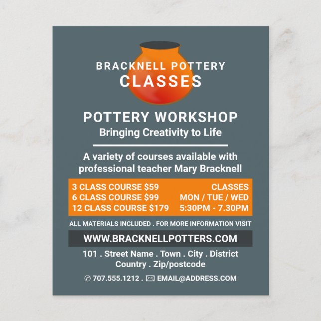 Potdesign, Töpferklassen, Potter Flyer (Vorne)