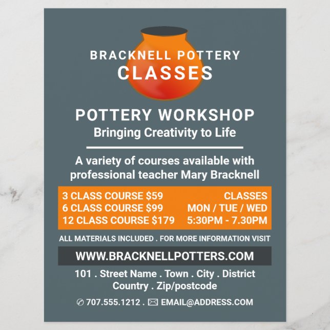 Potdesign, Töpferklassen, Potter Flyer (Vorne)