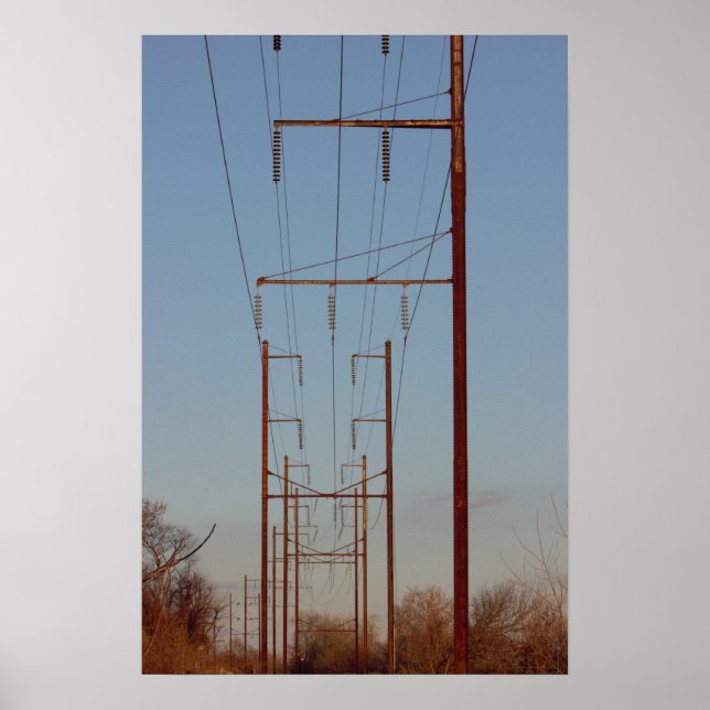 Poteau Pole Wires Photo Poster (Devant)