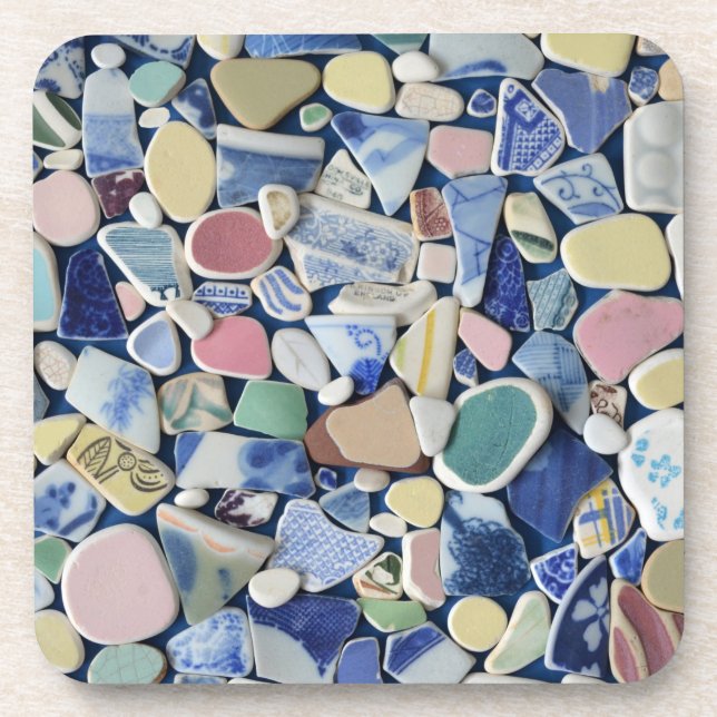 Poterie de mer, verre de plage, dessous de verre (Devant)