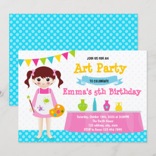 Poterie peinture invitation fête d'anniversaire