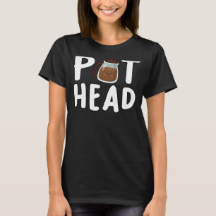 Pothead Coffee Coffein Addict Pot Kopf Kaffee T-Shirt
