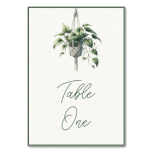 Pothos: Boho Chic Botanische Pflanze Grünpflanzen  Tischnummer